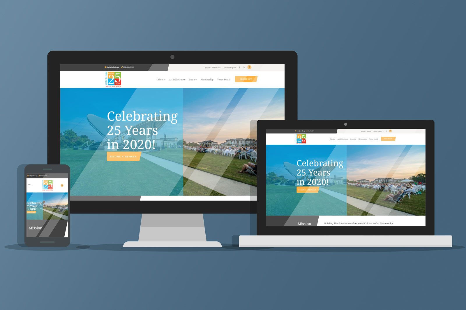 Responsive website design for local arts and culture community foundation