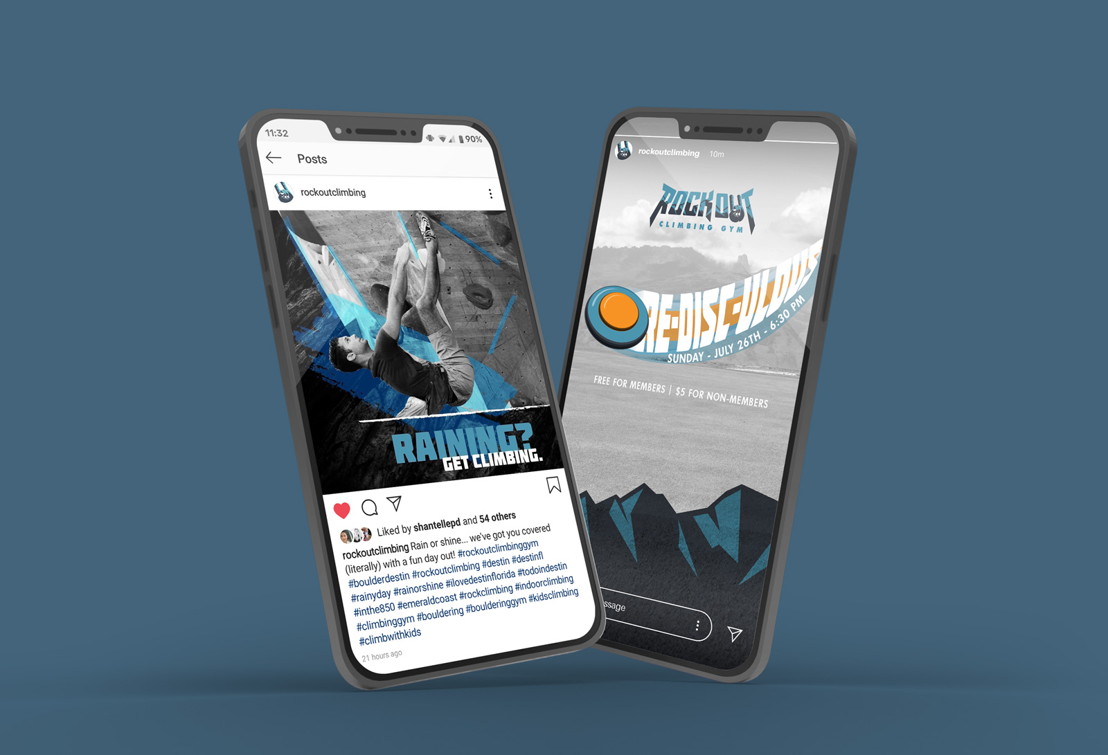 Designed social media posts and strategy for indoor rock climbing gym