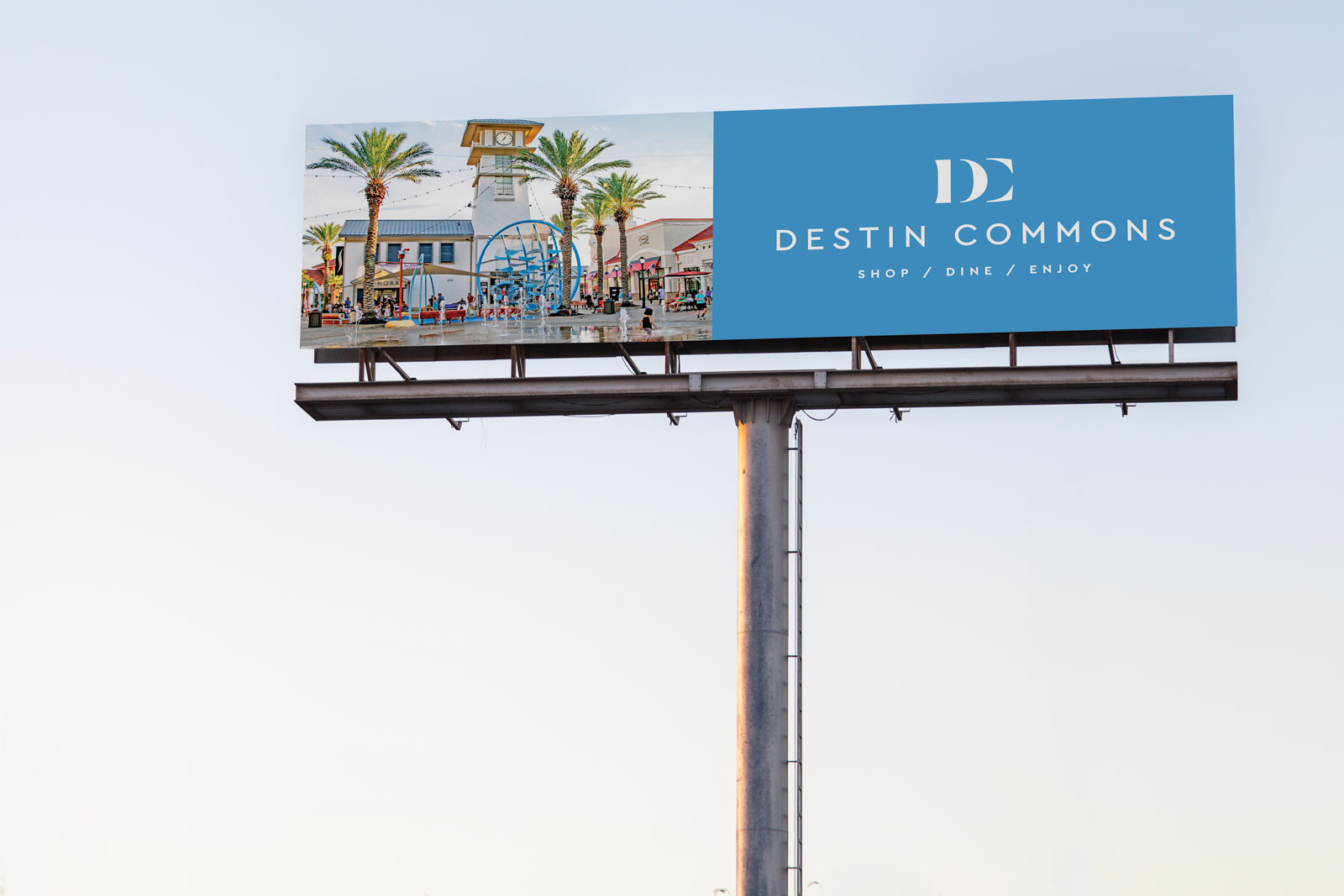 Clean and modern billboard design for local outdoor mall