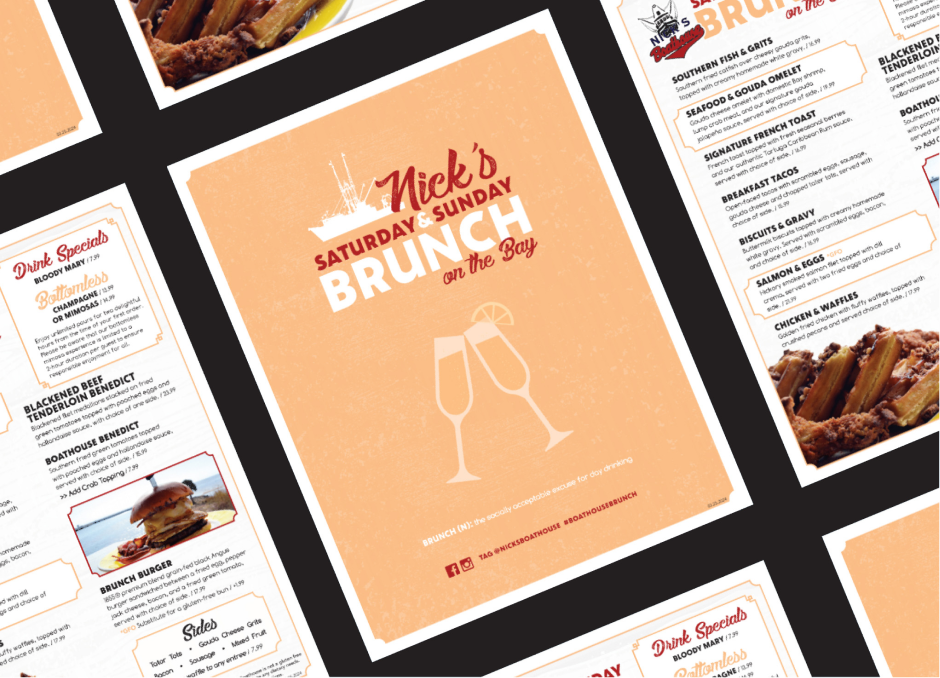 Nick's Saturday Brunch Menus