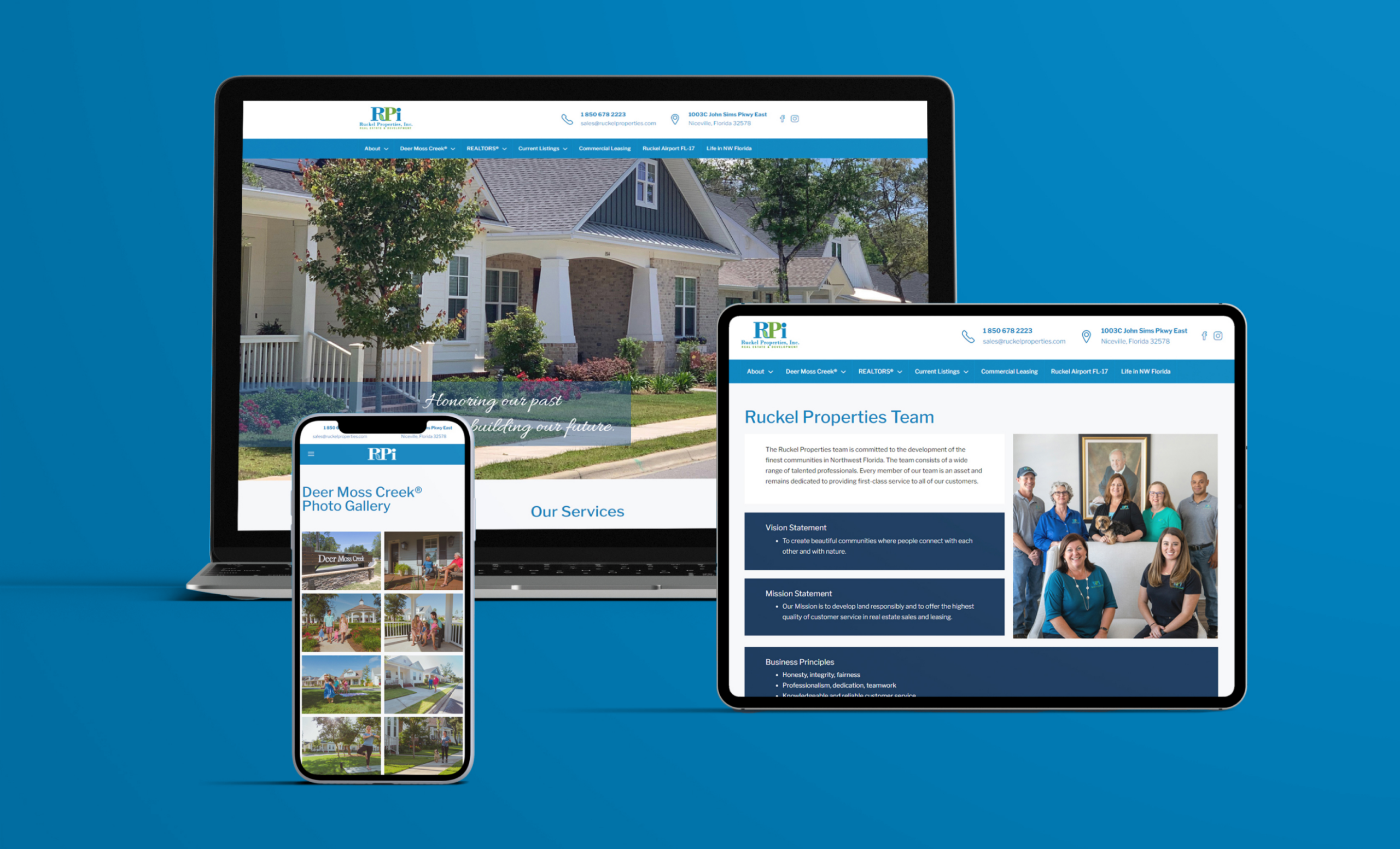 Ruckel Properties website home and team page