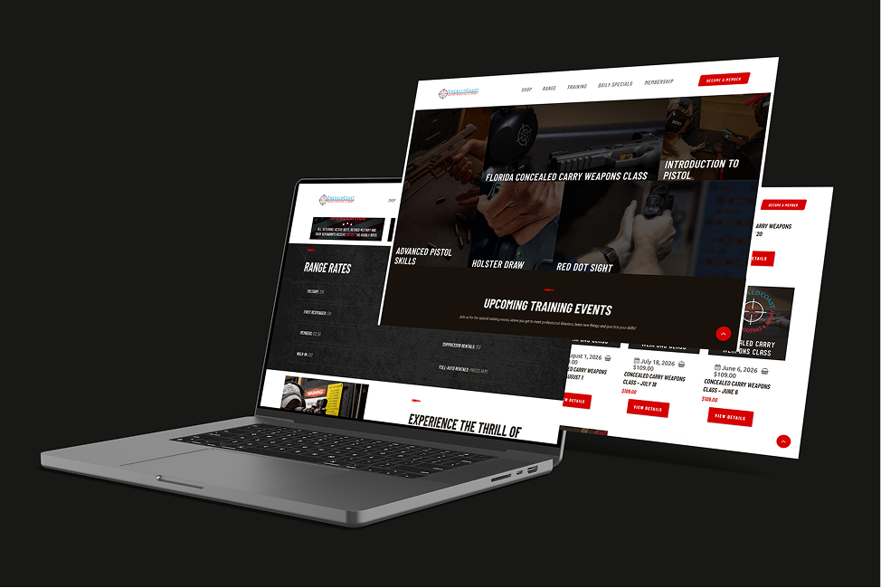 Events page on computer